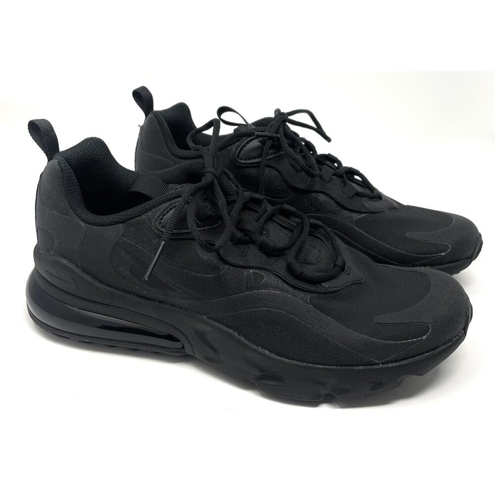 Nike Air Max 270 React GS Triple Black Size 7Y Youth = Womens 8.5 BQ0103 004